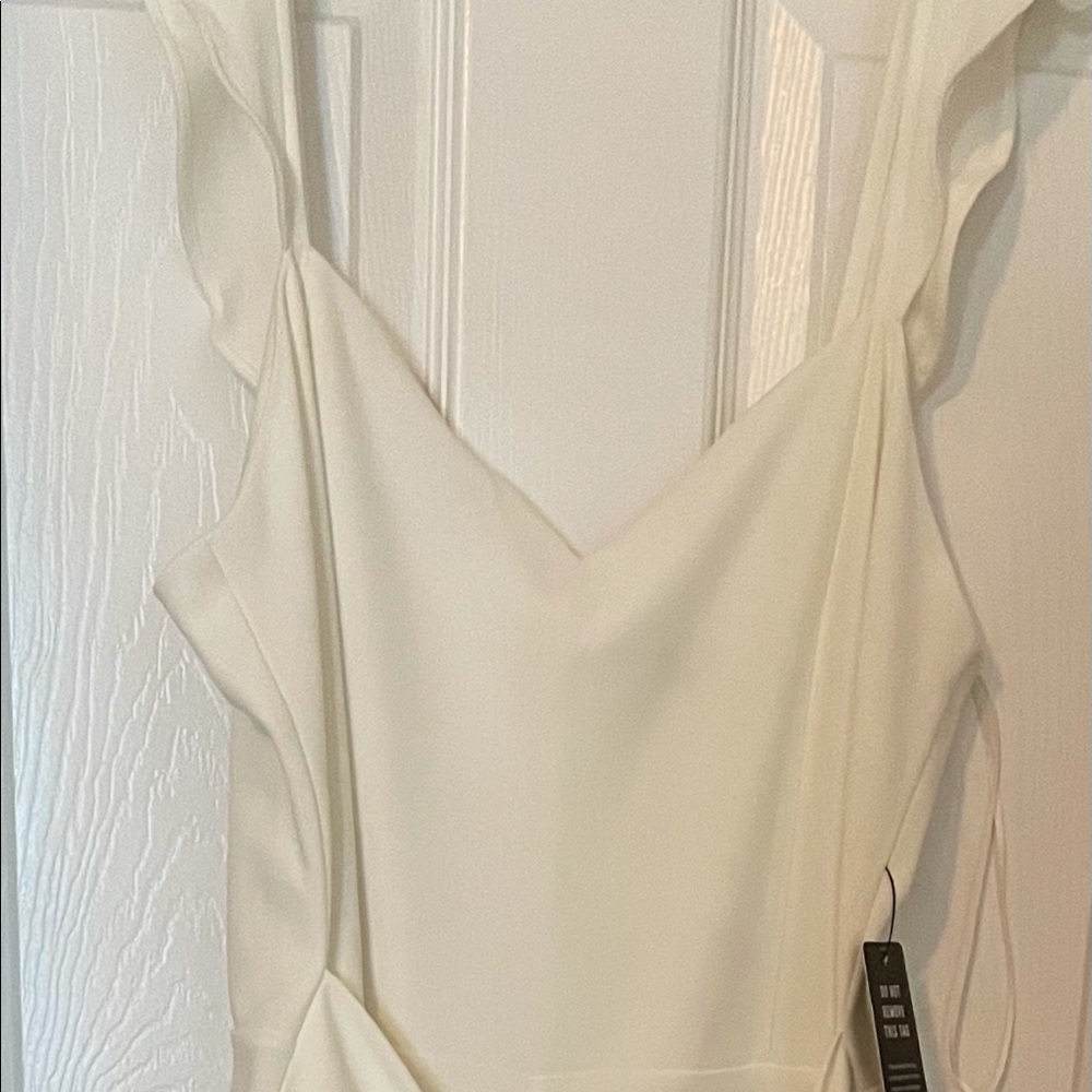 WHITE ANKLE CROPPED JUMPSUIT